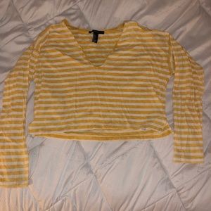 Striped yellow crop top
